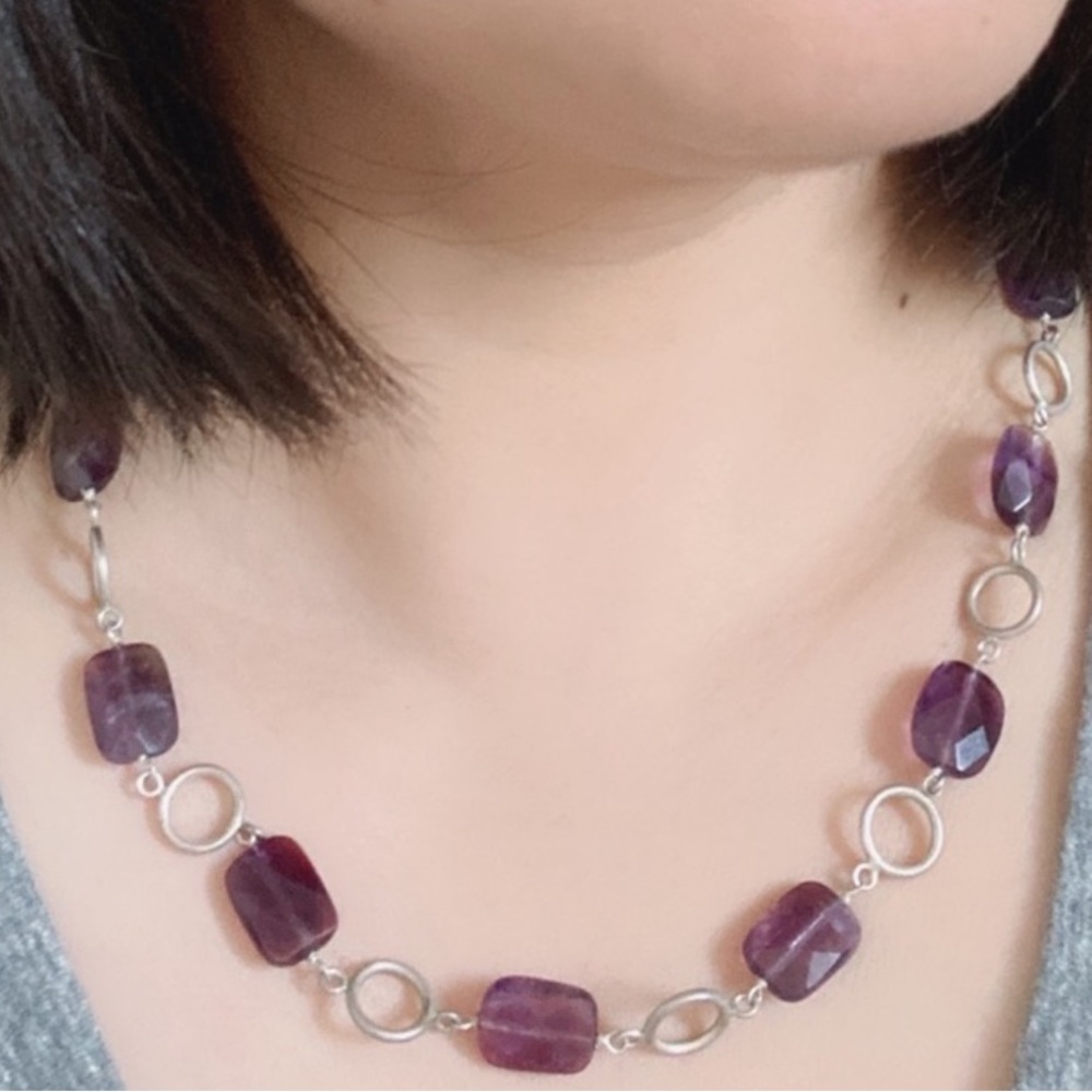 Sterling Silver & Amethyst Necklace